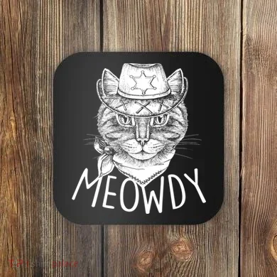 Meowdy Texas Cat Coaster