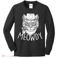 Meowdy Texas Cat Kids Long Sleeve Shirt thumb 0