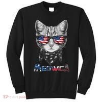 Meowica Rock Cat Funny 4th of July USA Freedom Sweatshirt thumb 0