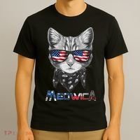 Meowica Rock Cat Funny 4th of July USA Freedom T-Shirt thumb 3