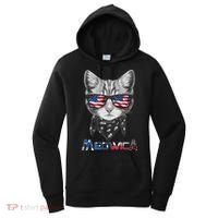 Meowica Rock Cat Funny 4th of July USA Freedom Women's Hoodie thumb 0