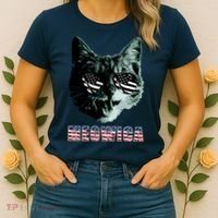 Meowica USA Cat Women's T-Shirt thumb 2