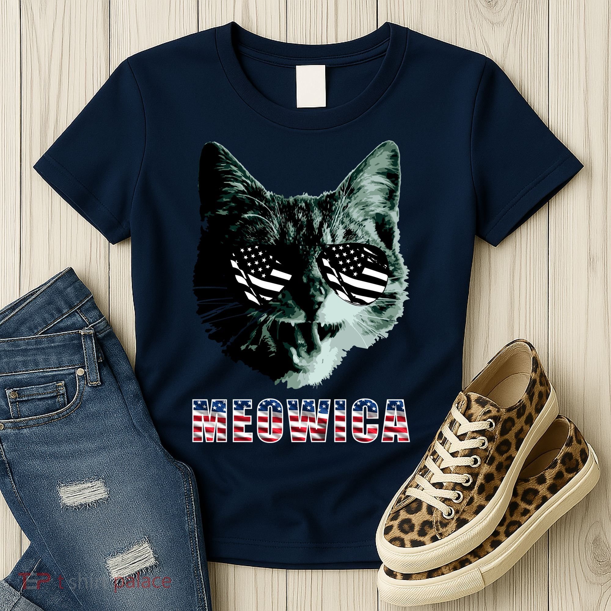 Meowica USA Cat Women's T-Shirt