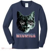 Meowica USA Cat Kids Long Sleeve Shirt thumb 0