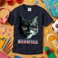 Meowica USA Cat Kids T-Shirt thumb 3