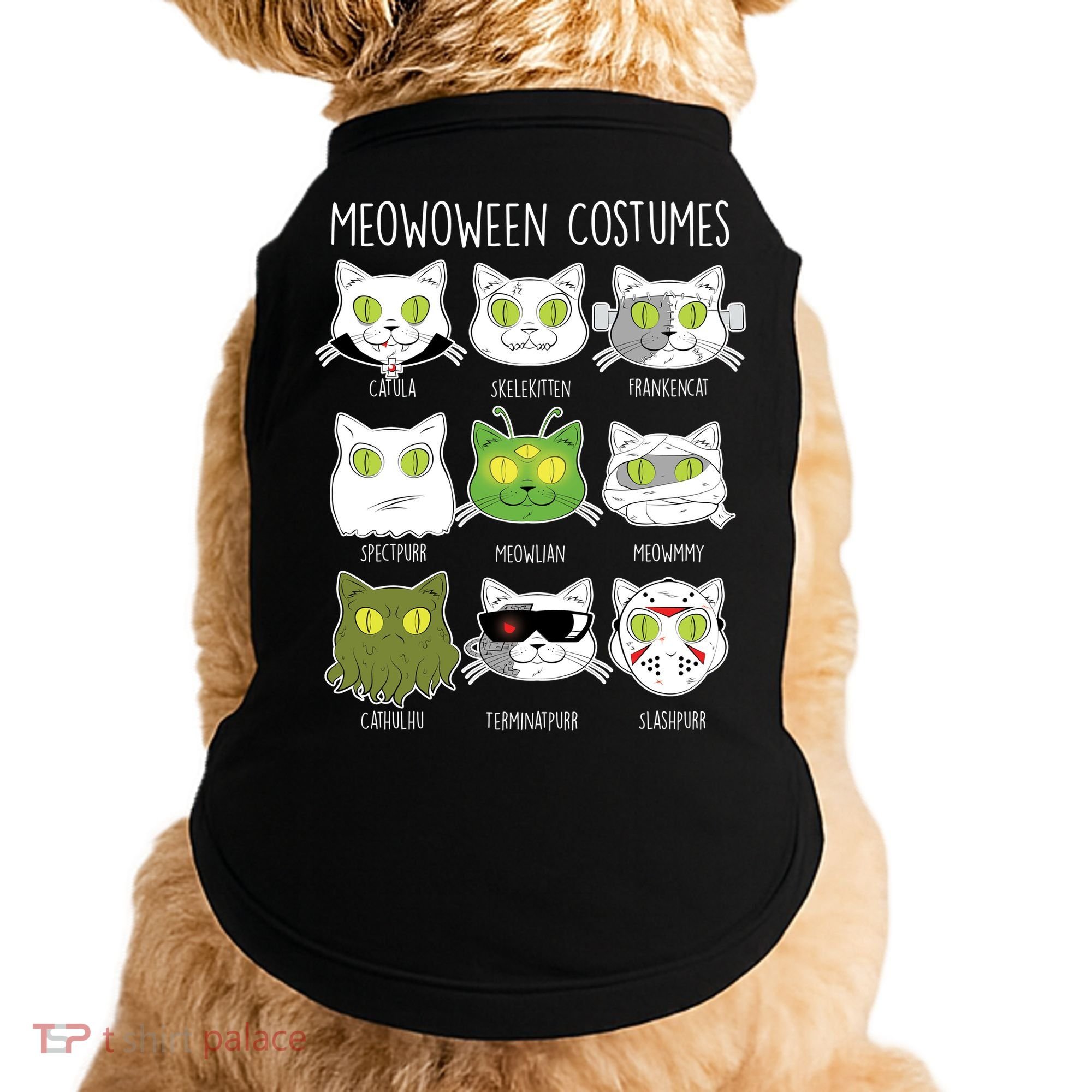 Meowoween Costumes Funny Cat Halloween Doggie Tank