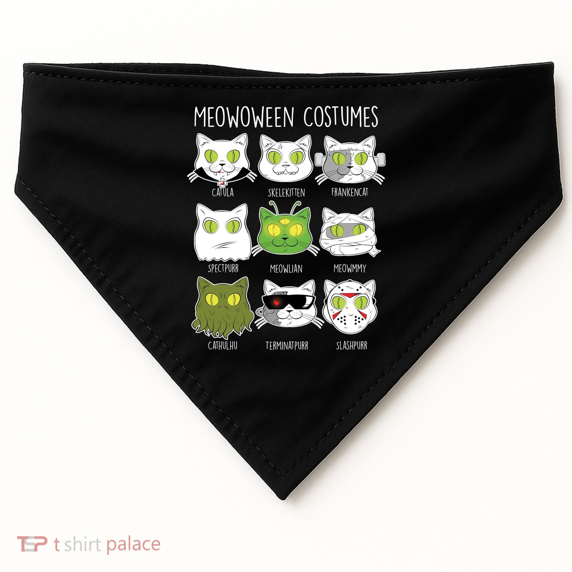 Meowoween Costumes Funny Cat Halloween USA-Made Doggie Bandana
