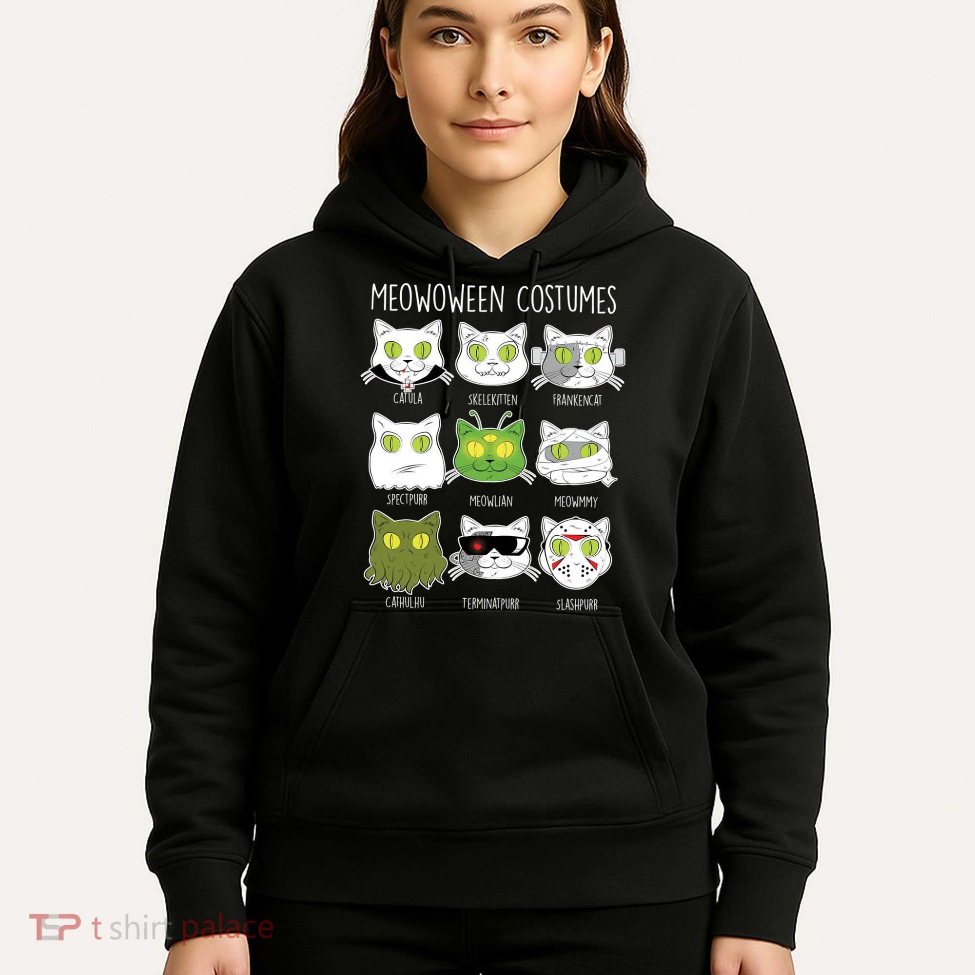 Meowoween Costumes Funny Cat Halloween Hoodie