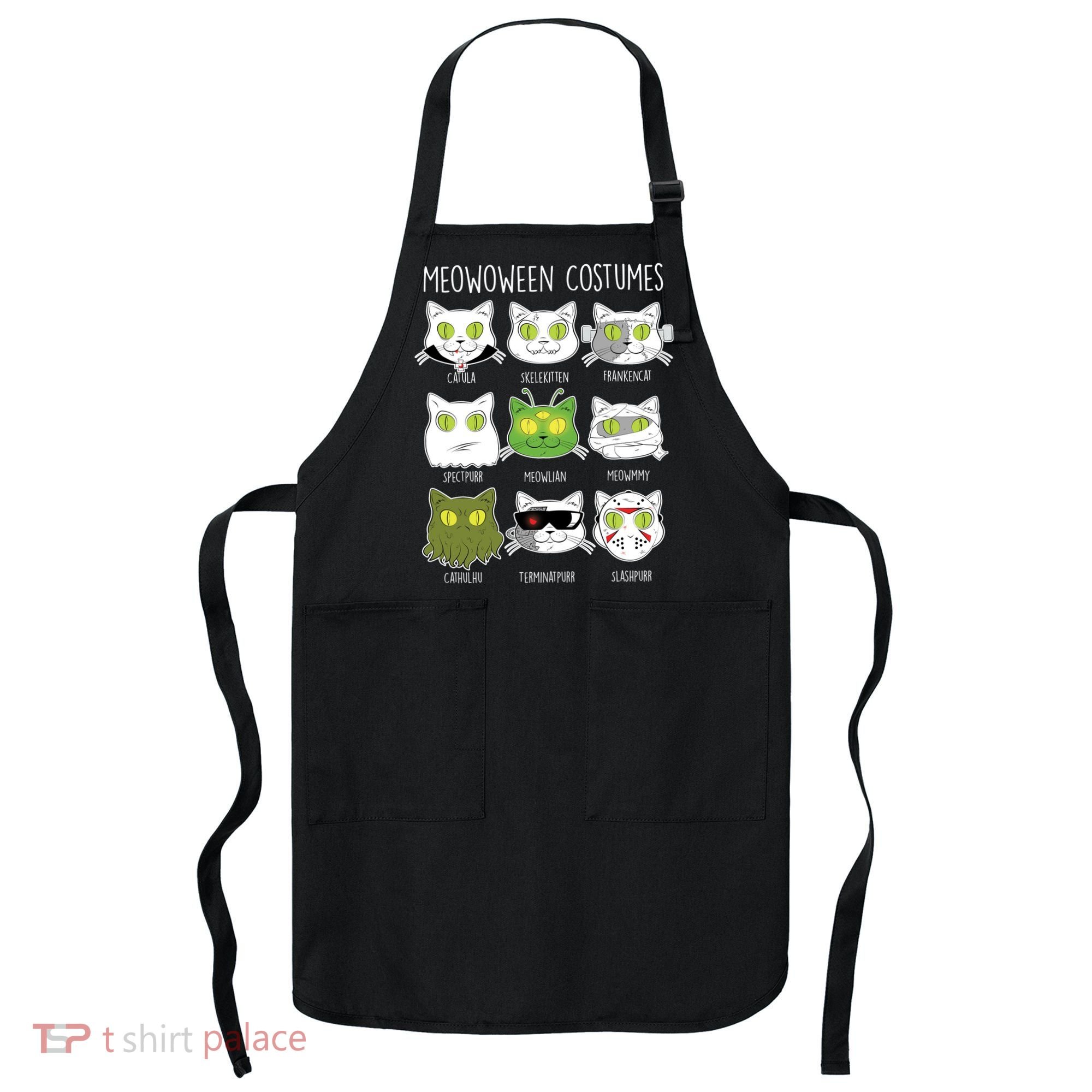 Meowoween Costumes Funny Cat Halloween Apron
