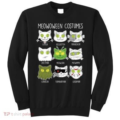 Meowoween Costumes Funny Cat Halloween Sweatshirt