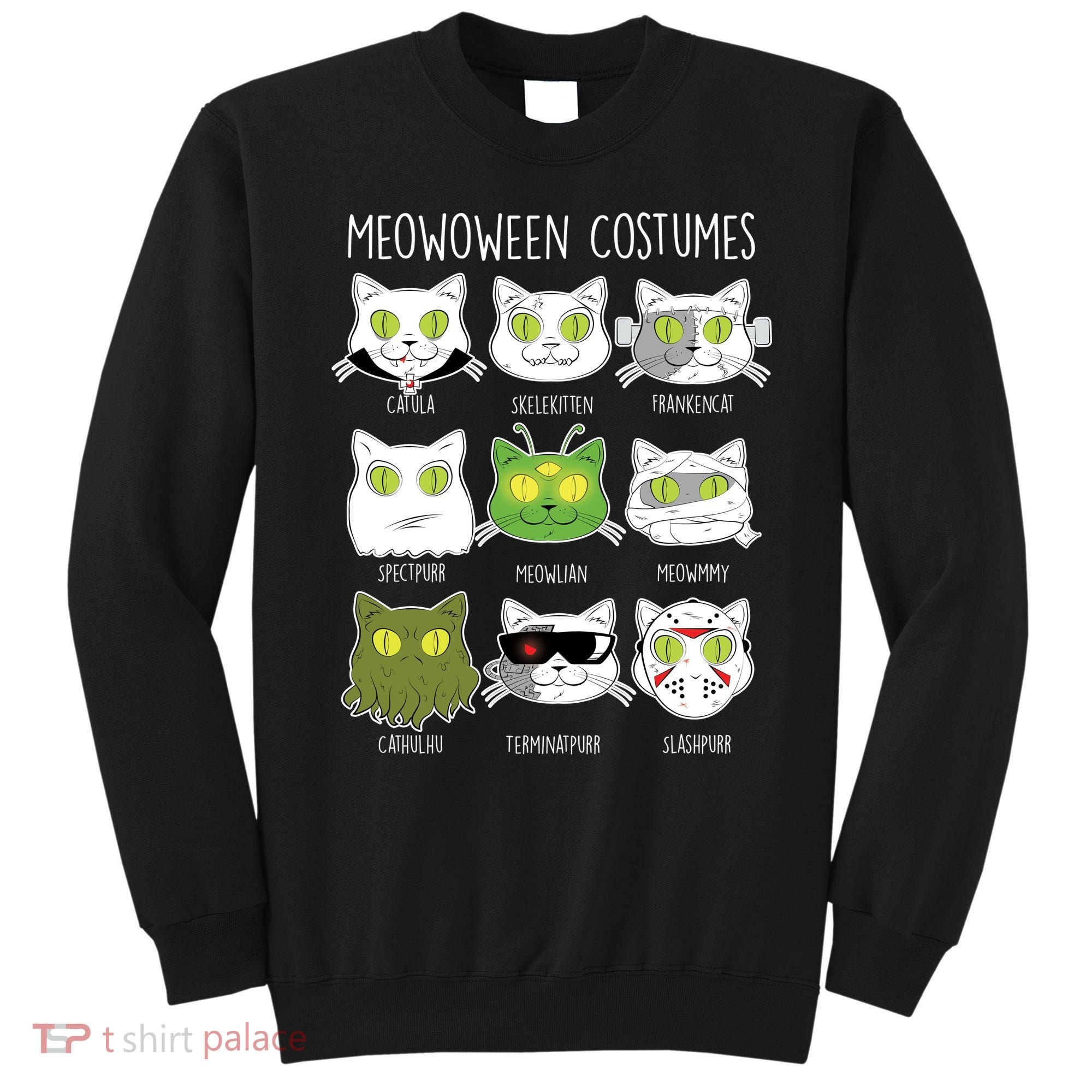 Meowoween Costumes Funny Cat Halloween Sweatshirt