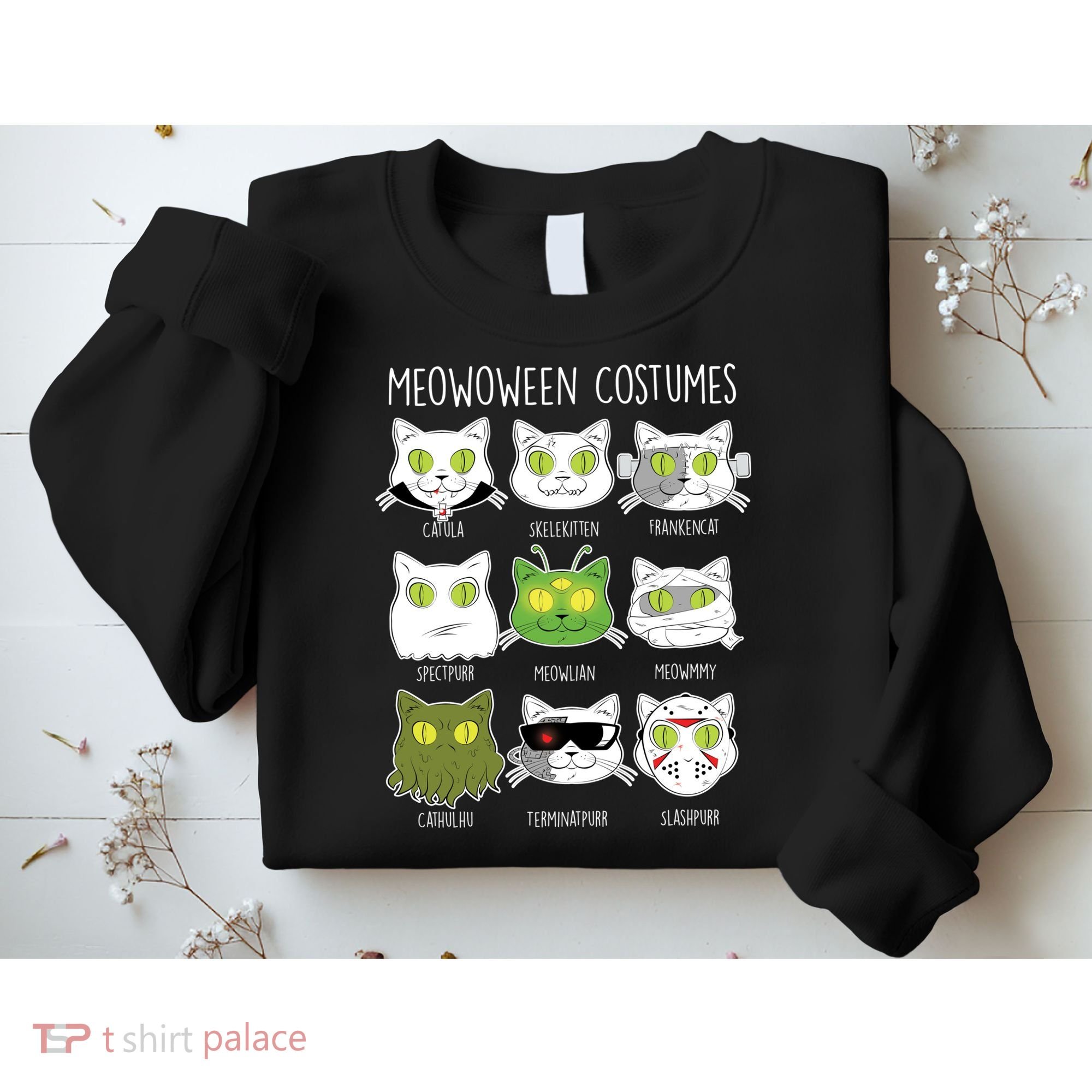 Meowoween Costumes Funny Cat Halloween Sweatshirt
