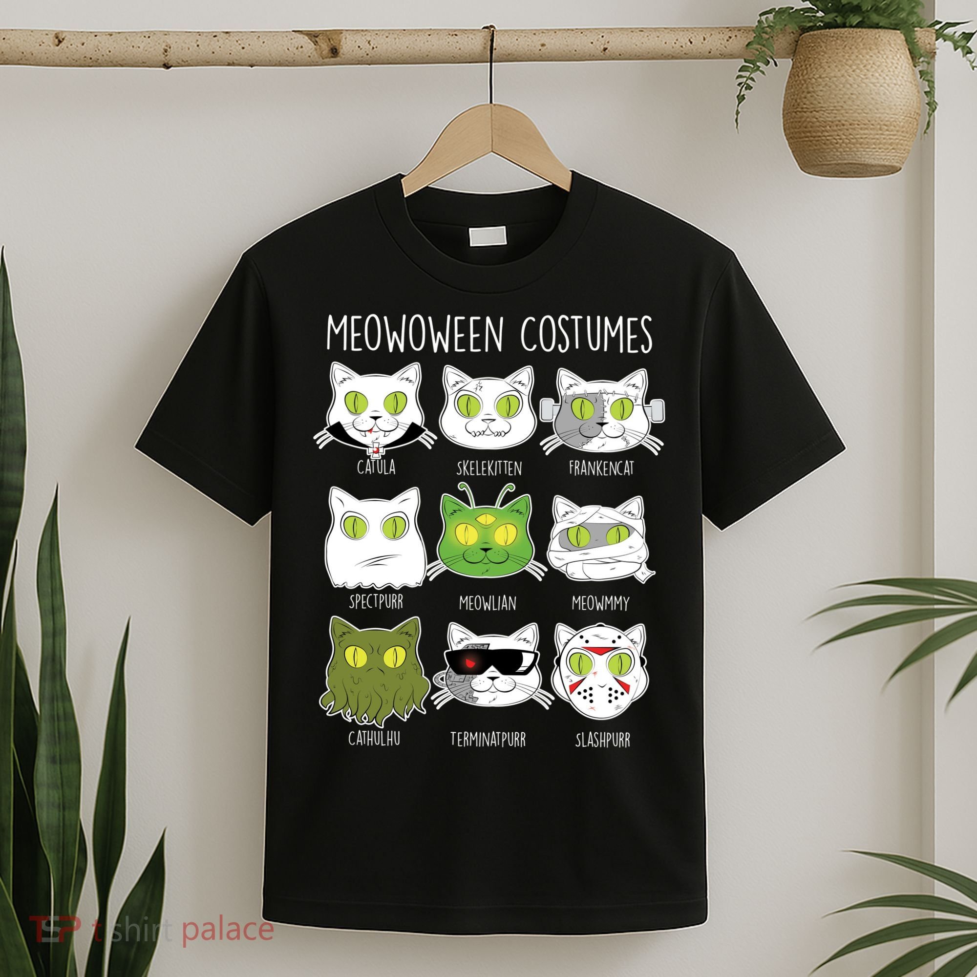 Meowoween Costumes Funny Cat Halloween T-Shirt