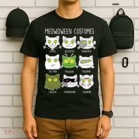 Meowoween Costumes Funny Cat Halloween T-Shirt thumb 6