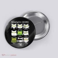Meowoween Costumes Funny Cat Halloween Button thumb 0