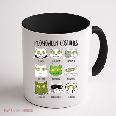 Meowoween Costumes Funny Cat Halloween Coffee Mug back