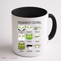 Meowoween Costumes Funny Cat Halloween Coffee Mug thumb 1