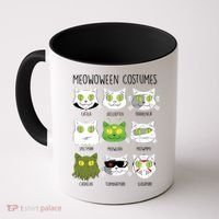 Meowoween Costumes Funny Cat Halloween Coffee Mug thumb 0