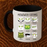 Meowoween Costumes Funny Cat Halloween Coffee Mug thumb 2
