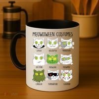 Meowoween Costumes Funny Cat Halloween Coffee Mug thumb 4