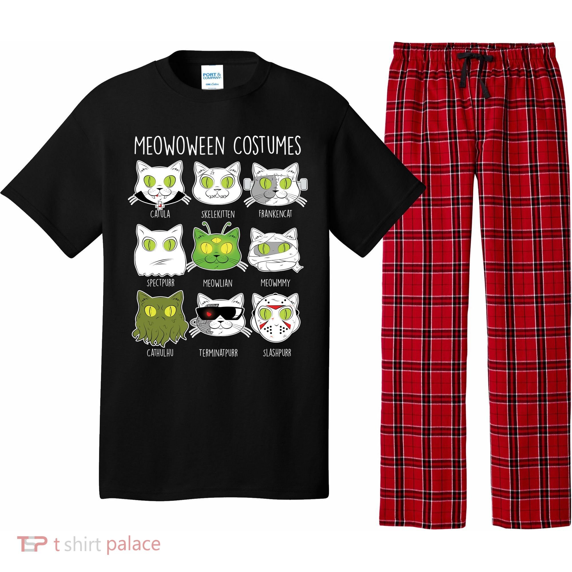 Meowoween Costumes Funny Cat Halloween Pajama Set