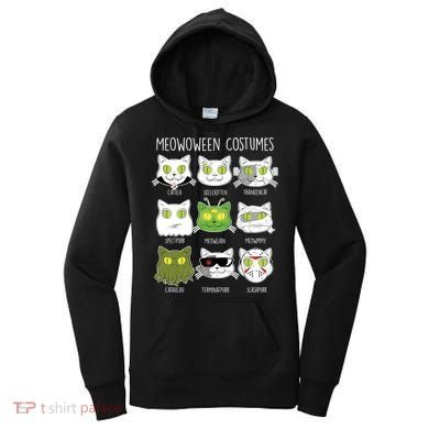 Meowoween Costumes Funny Cat Halloween Women's Hoodie