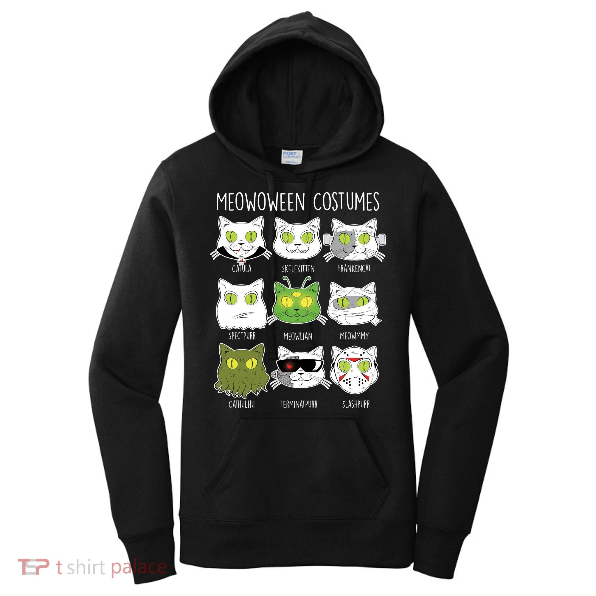 Meowoween Costumes Funny Cat Halloween Women's Hoodie