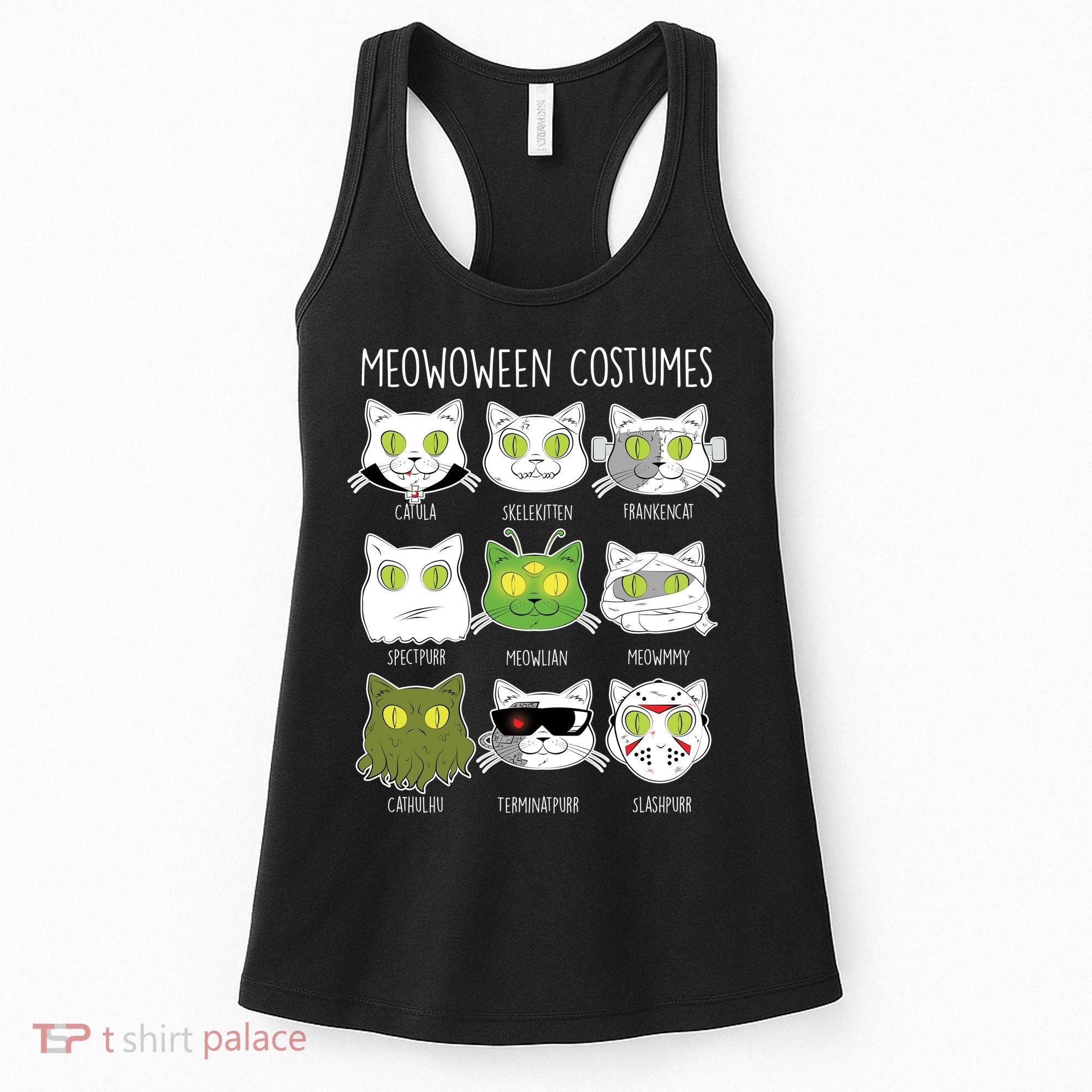 Meowoween Costumes Funny Cat Halloween Women's Tank Top