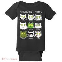 Meowoween Costumes Funny Cat Halloween Baby Bodysuit thumb 0