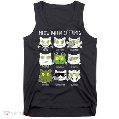 Meowoween Costumes Funny Cat Halloween Tank Top