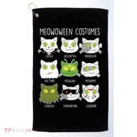 Meowoween Costumes Funny Cat Halloween Golf Towel thumb 0