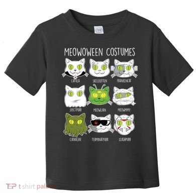 Meowoween Costumes Funny Cat Halloween Toddler T-Shirt