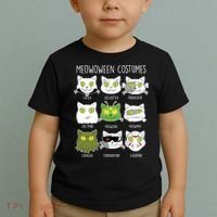 Meowoween Costumes Funny Cat Halloween Toddler T-Shirt thumb 2