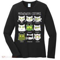 Meowoween Costumes Funny Cat Halloween Women's Long Sleeve Shirt thumb 0