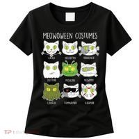 Meowoween Costumes Funny Cat Halloween Women's T-Shirt thumb 0