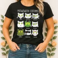 Meowoween Costumes Funny Cat Halloween Women's T-Shirt thumb 2