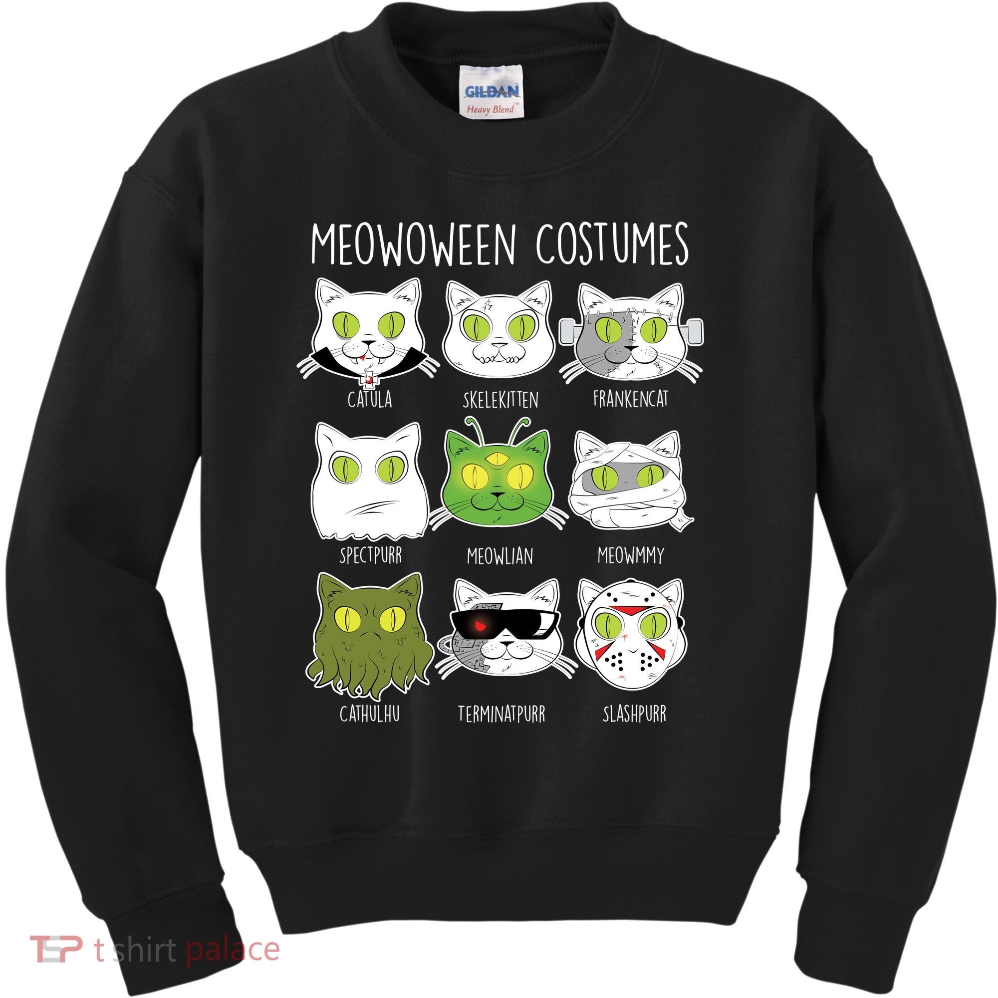 Meowoween Costumes Funny Cat Halloween Kids Sweatshirt