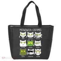 Meowoween Costumes Funny Cat Halloween Tote Bag thumb 0