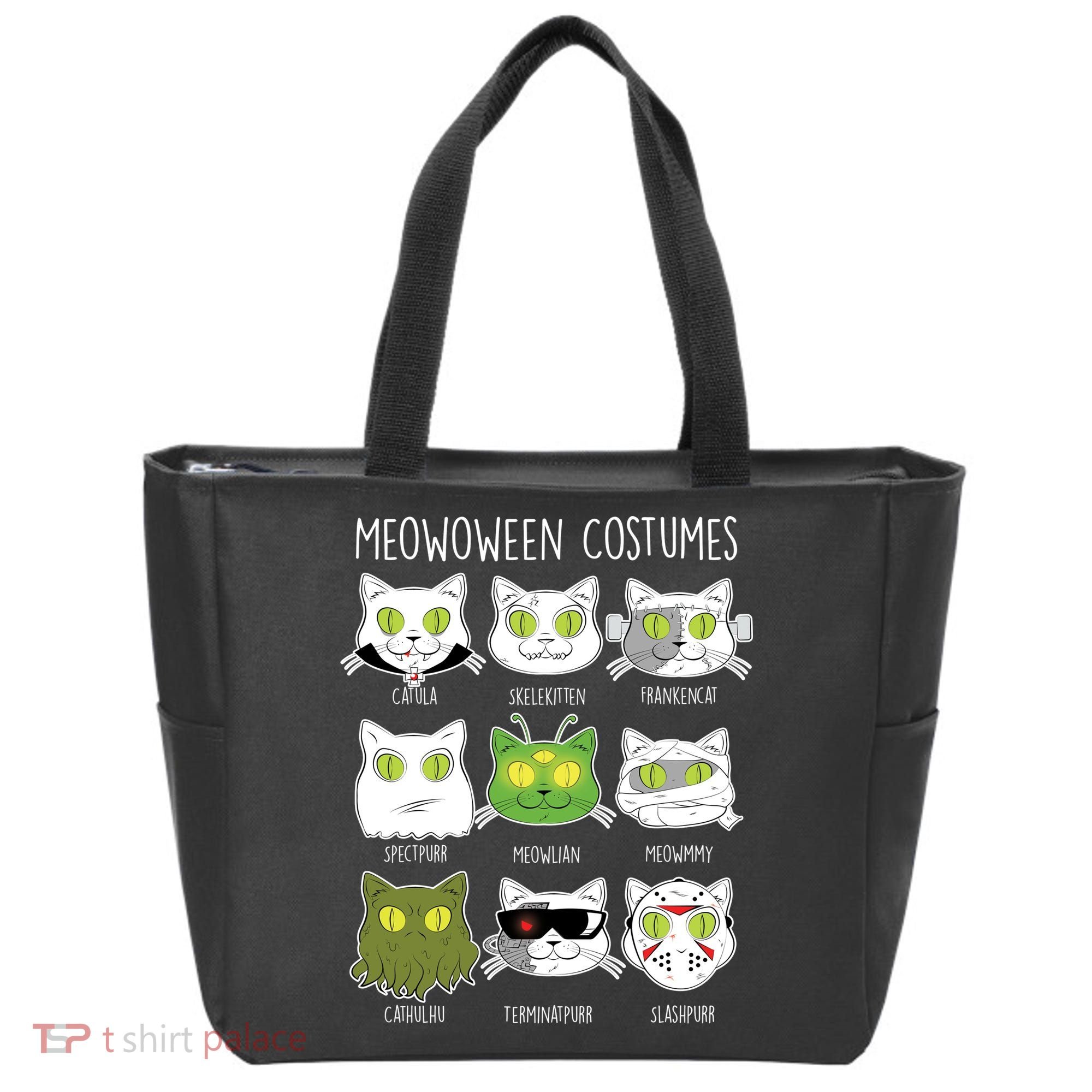 Meowoween Costumes Funny Cat Halloween Tote Bag