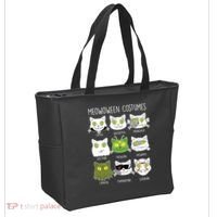 Meowoween Costumes Funny Cat Halloween Tote Bag thumb 2