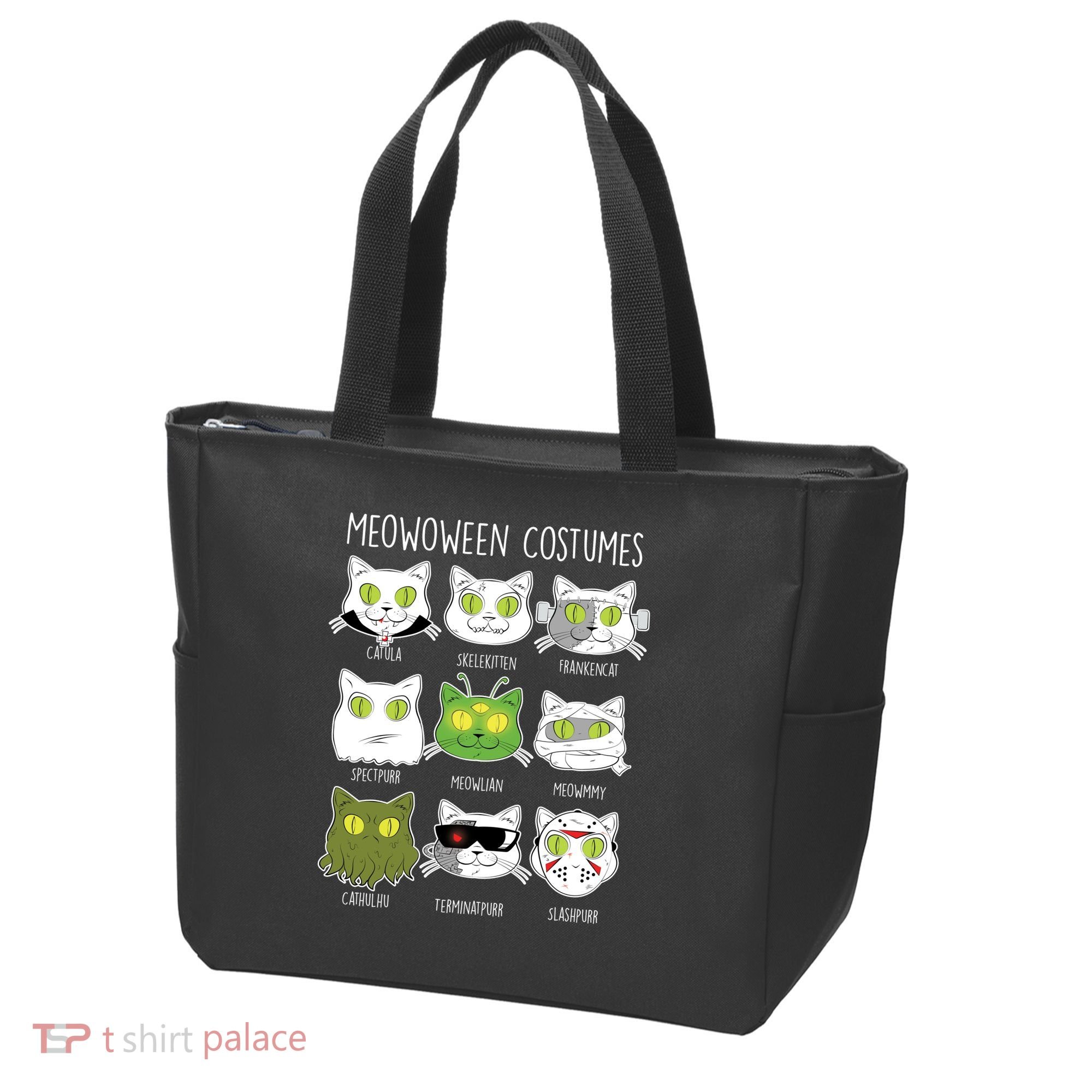 Meowoween Costumes Funny Cat Halloween Tote Bag