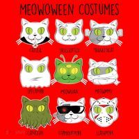 Meowoween Costumes Funny Cat Halloween Santa Hat thumb 1