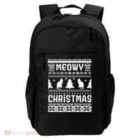 Meowy Cat Ugly Christmas Sweater Backpack thumb 0