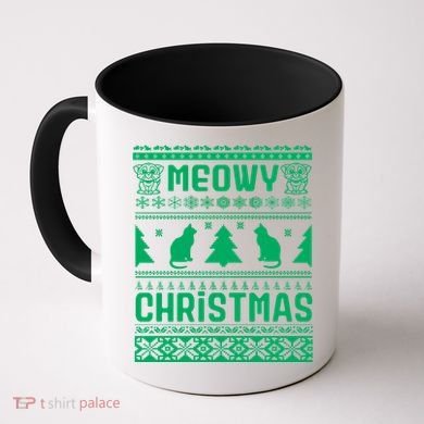 Meowy Cat Ugly Christmas Sweater Coffee Mug