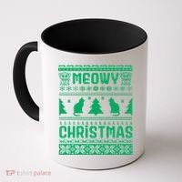 Meowy Cat Ugly Christmas Sweater Coffee Mug thumb 0