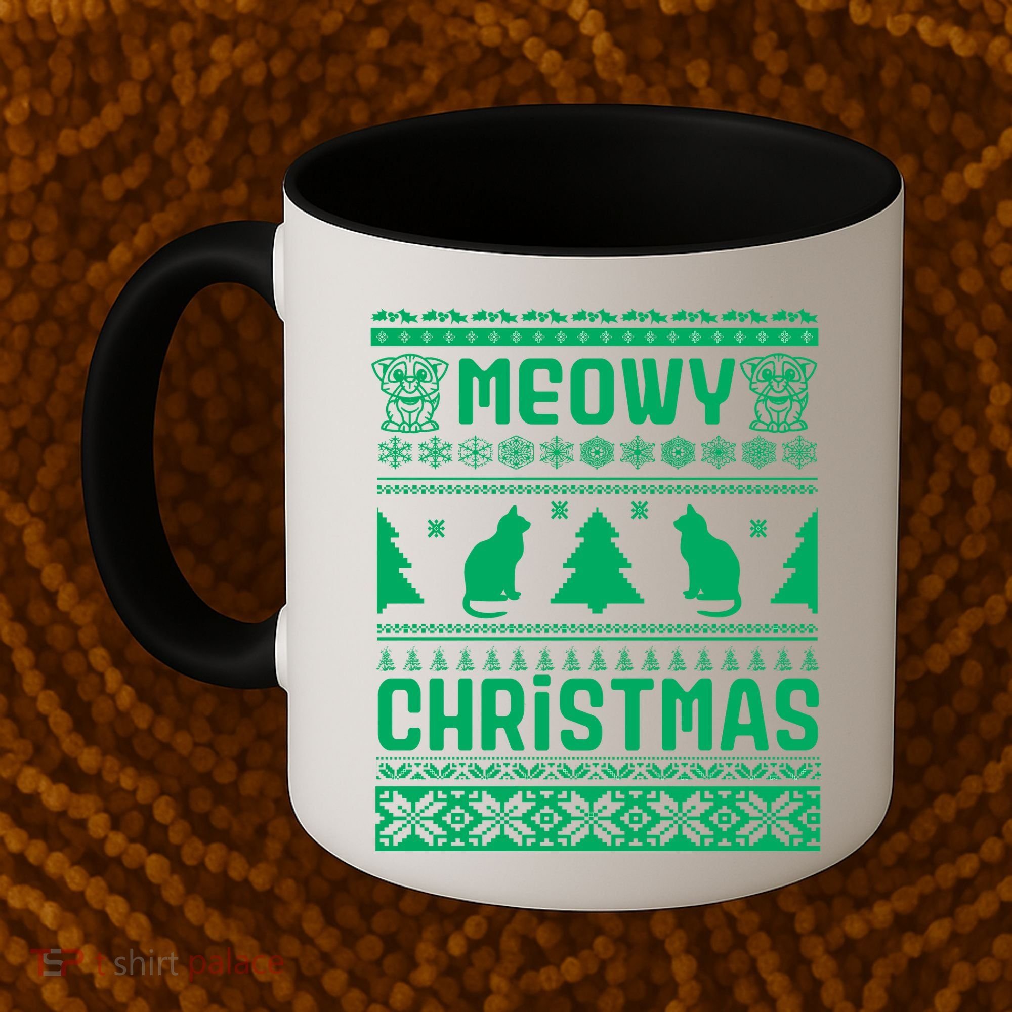 Meowy Cat Ugly Christmas Sweater Coffee Mug