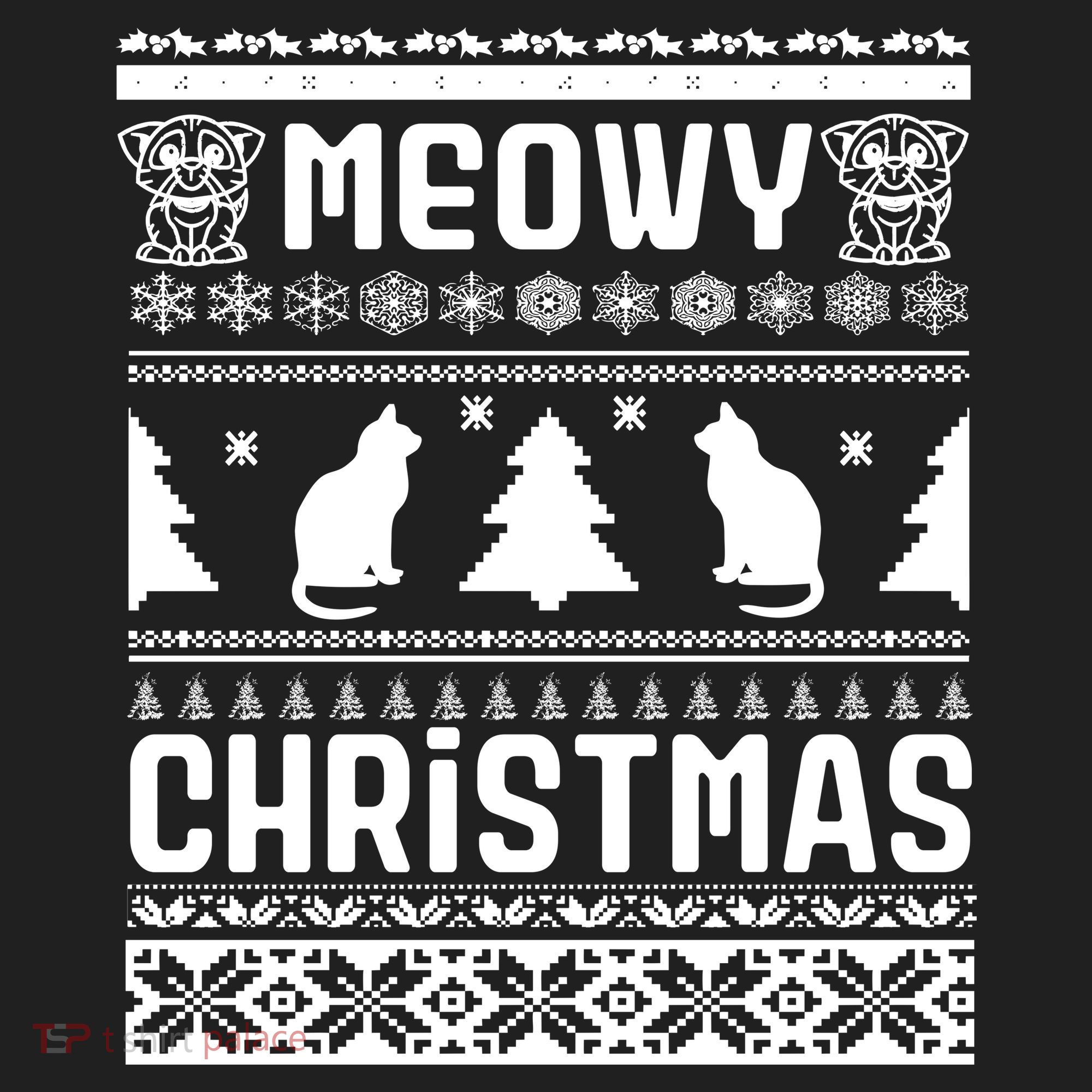 Meowy Cat Ugly Christmas Sweater Beanie