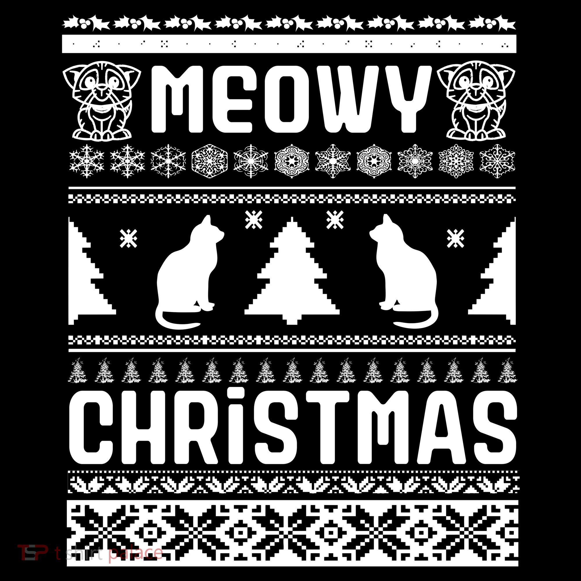 Meowy Cat Ugly Christmas Sweater Women's Hoodie
