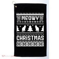 Meowy Cat Ugly Christmas Sweater Golf Towel thumb 0