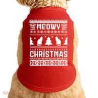 Meowy Cat Ugly Christmas Sweater Doggie Tank thumb 0
